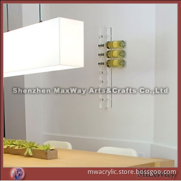 Acrylic clear elegant wall mounted impending bottle display stand/bottle holder